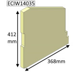 ECIW14035 Parkray LEFT Side Upper Brick  |  Aspect 14 Boiler WOOD - Non Eco - 412mm x 368mm